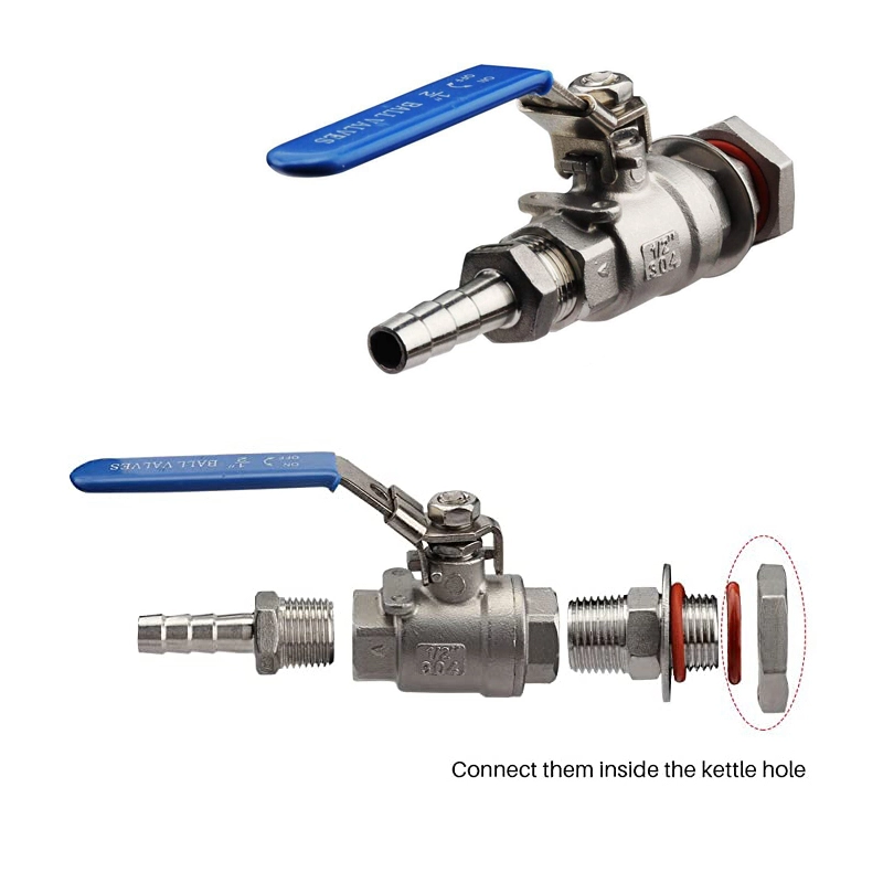 Stainless Steel Ball Valve with Hose Barb