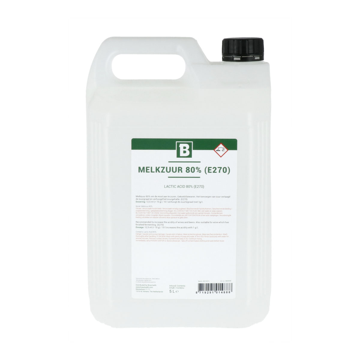 Milchsäure 80% (E270) - 5000 ml