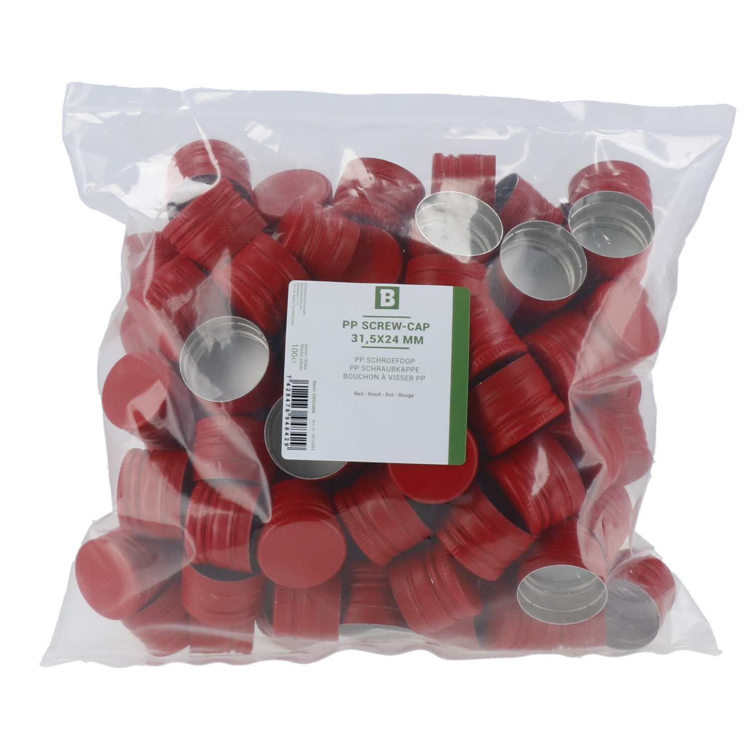 Pilferproof Schroefdop 31,5 x 24 mm  Rood 100 st