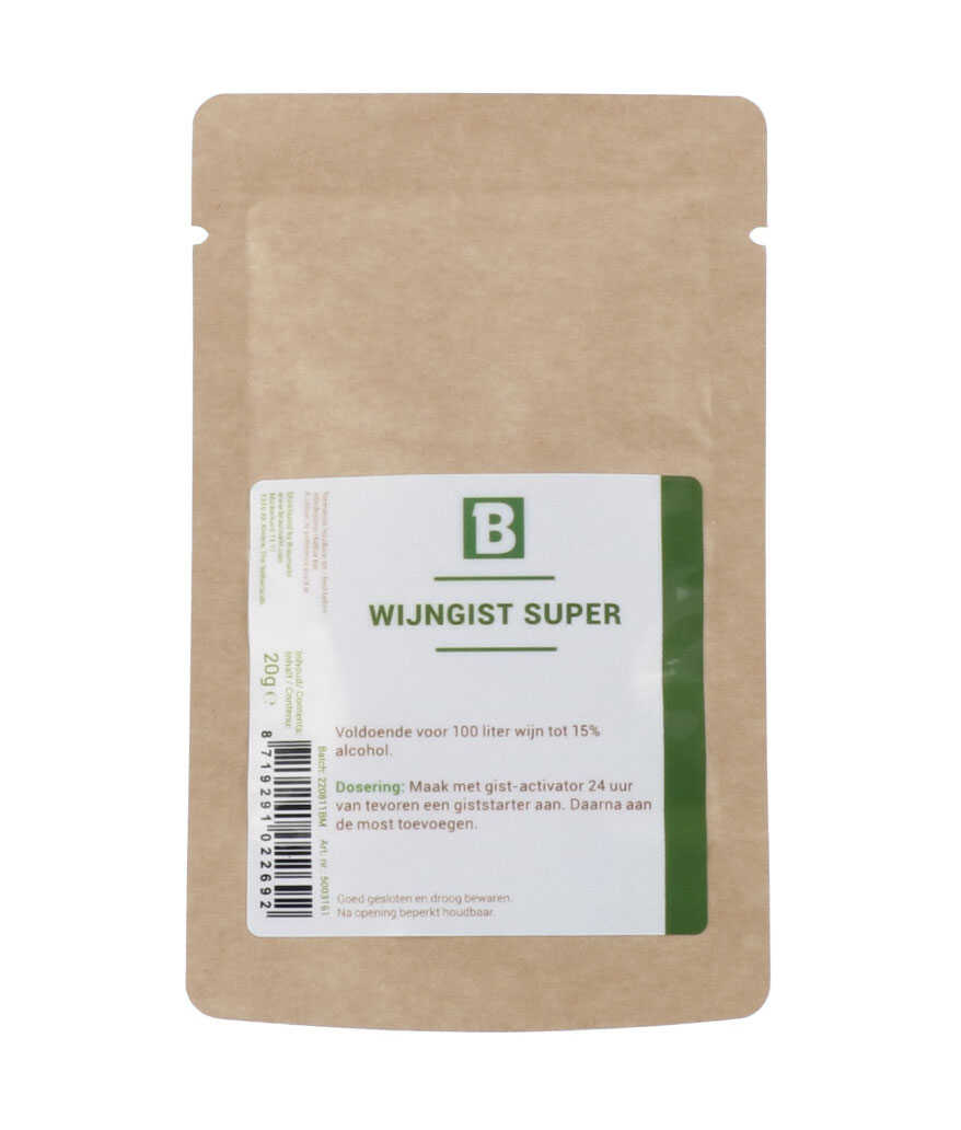 Flacon de levure de vin Super 20 grammes