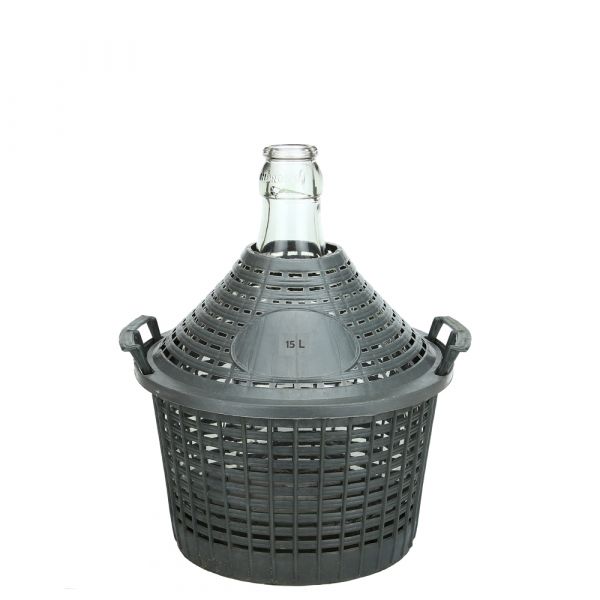 Demijohn with Plastic Basket 15 L