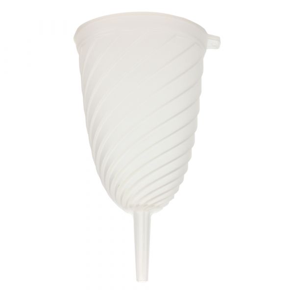 Spiral funnel especially for pleated filter