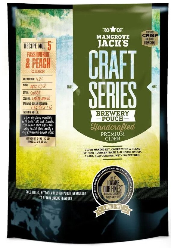 Mangrove Jack's Craft Series Peach & Passionfruit Cider (Pfirsich & Maracuja)