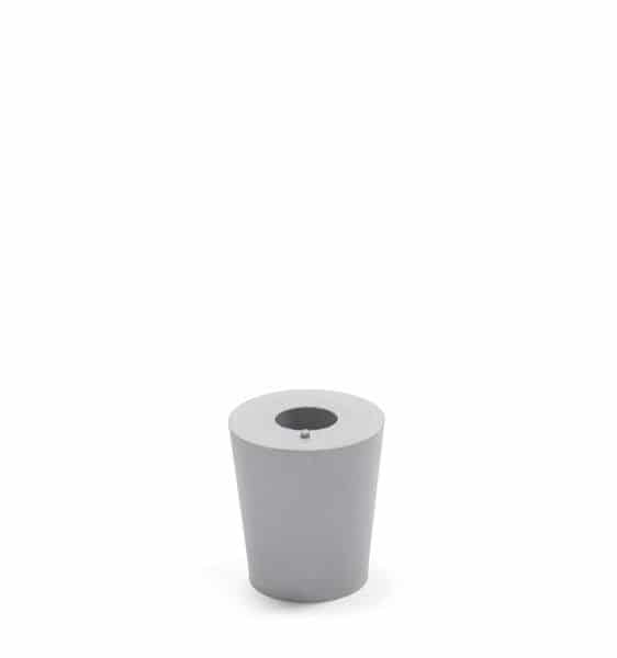 Bouchon en caoutchouc gris 14 x 18 mm avec trou 9 mm