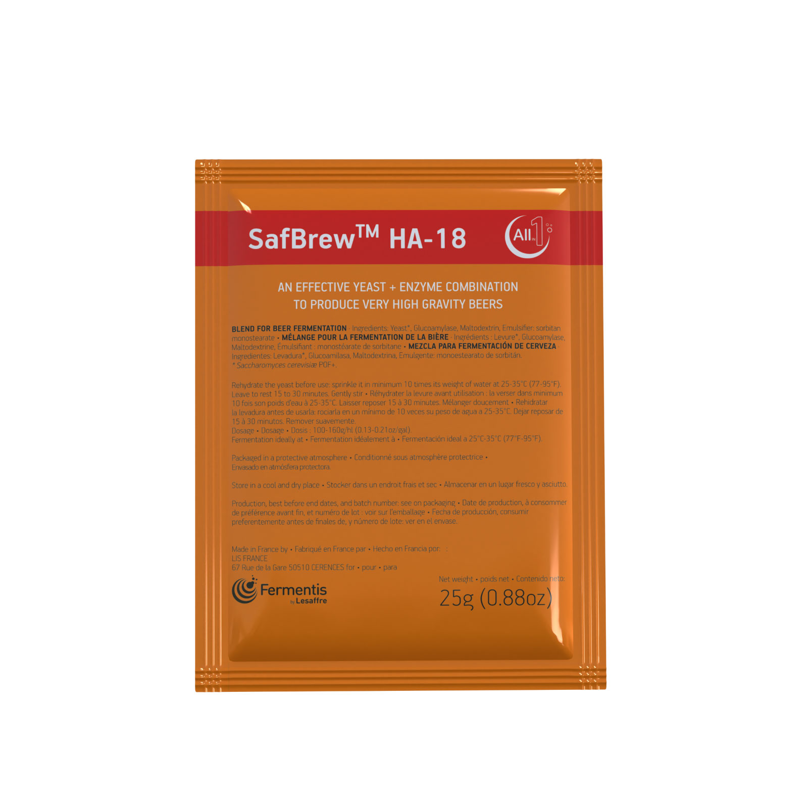 SafBrew™ HA-18, bovengistend droog gist - 25 g