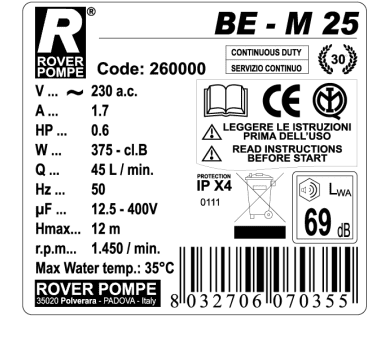 Rover Electrical Pump Classic BE-M 25
