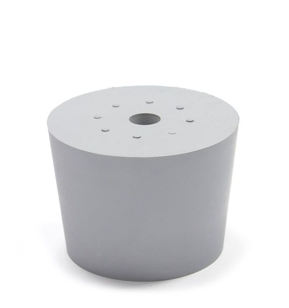 Rubber stopper grey 47 x 55 mm with hole 9 mm