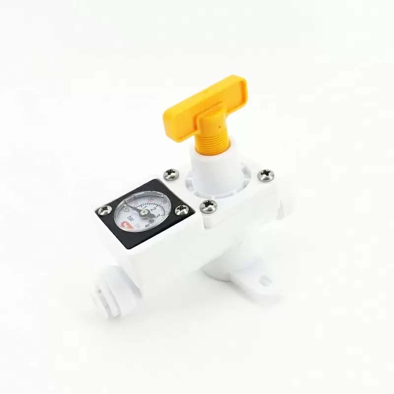 8mm duotight- Inline Regulator met geïntregeerde drukmeter (wit) 0-4 Bar (0-60 psi)