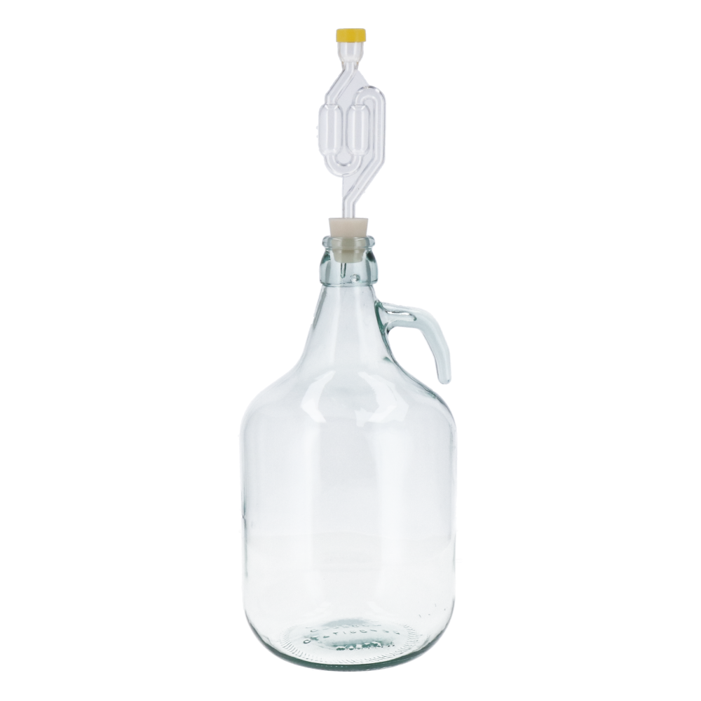 Dame Jeanne Droite 5L - avec barboteur et Easystop