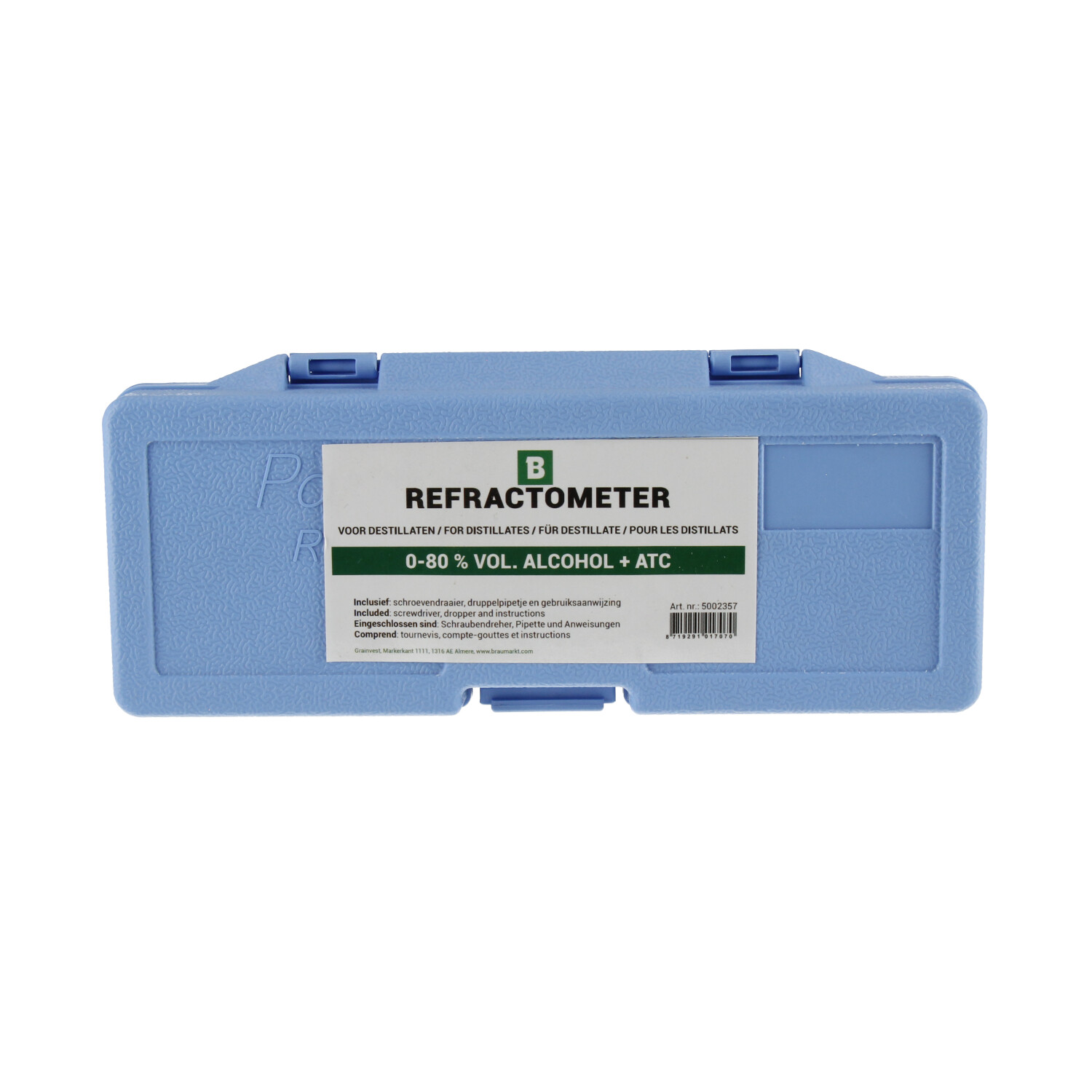 Refractometer 0-80% vol. alcohol ATC