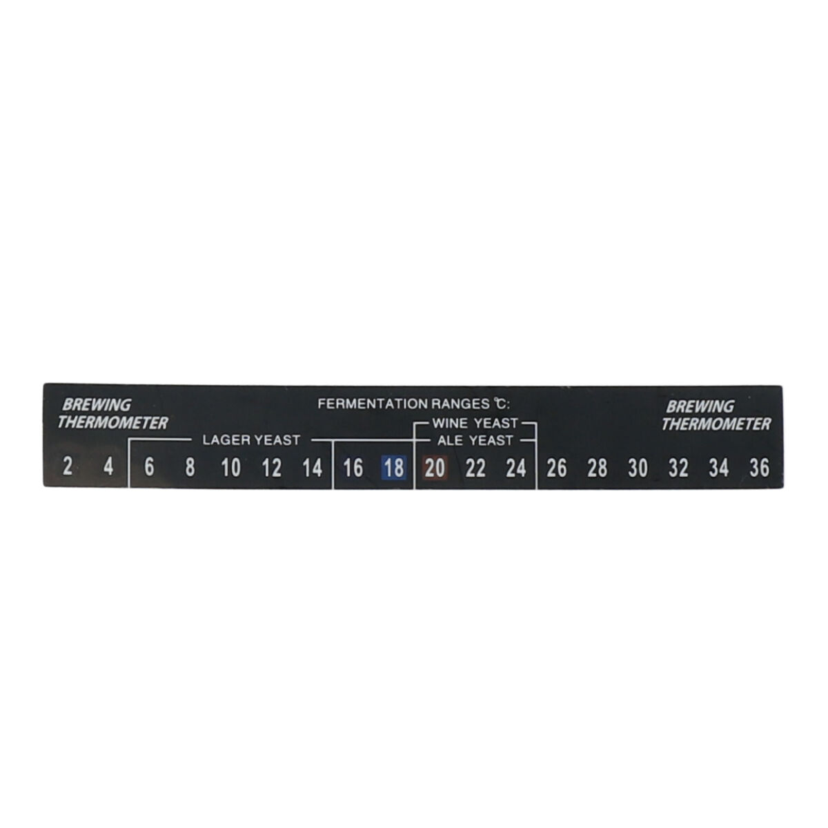 Thermometer strip horizontaal 4°C-36°C