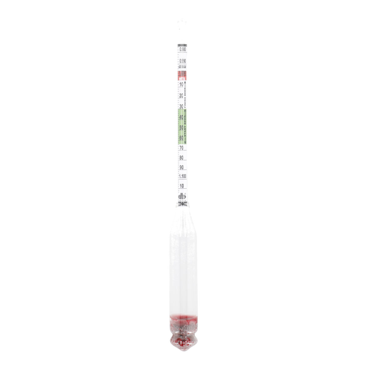 Hydrometer with color distribution