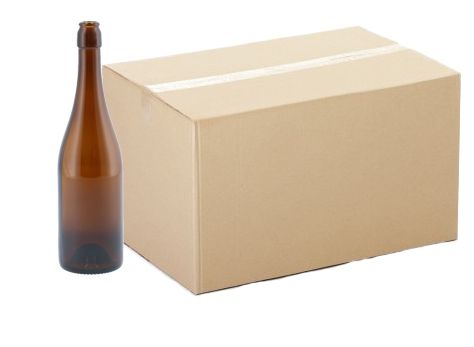 Beer bottle Champenoise BROWN 75cl KK 29mm box 12 pcs