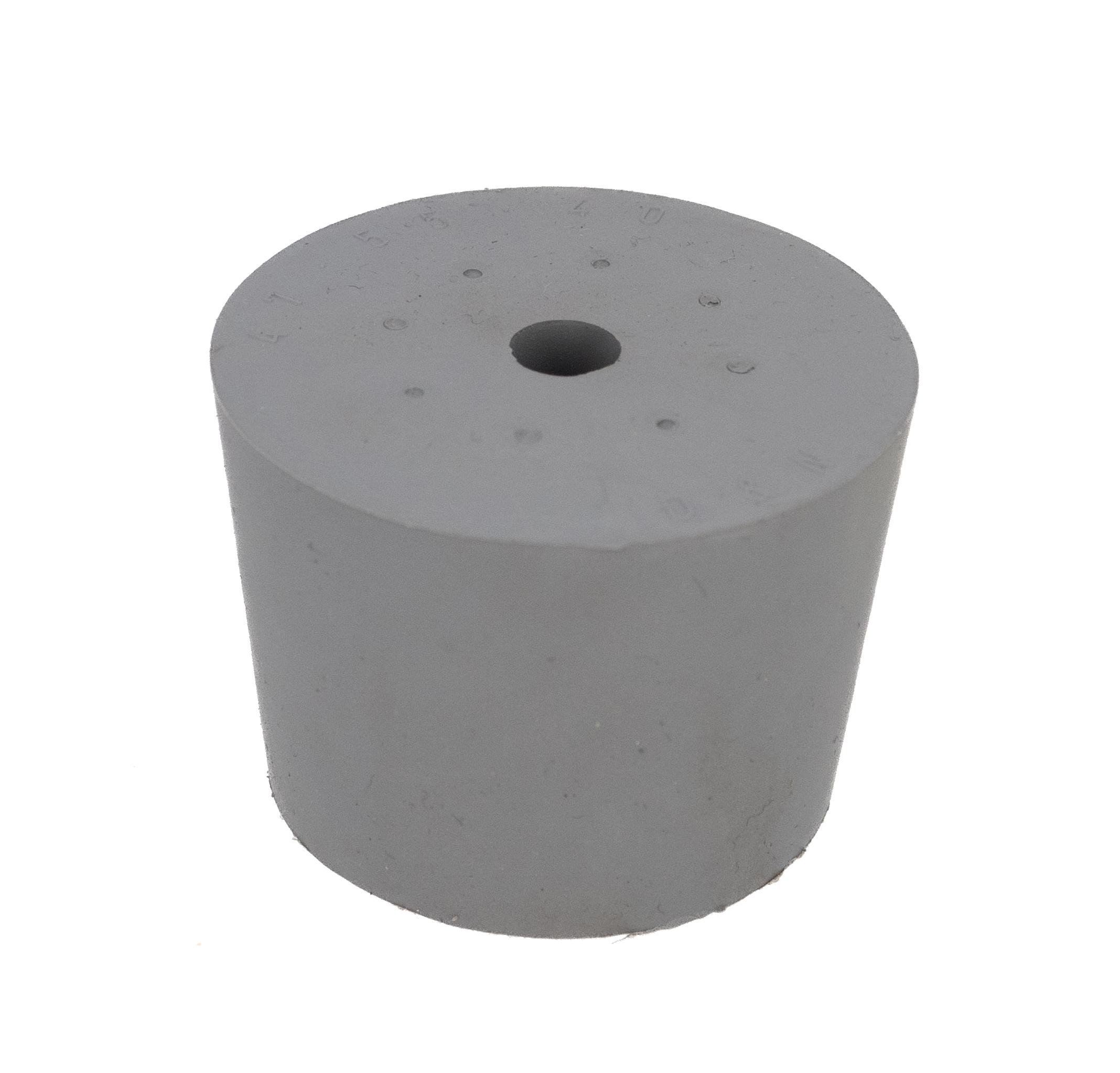 Bouchon en caoutchouc gris 47 x 55 mm avec trou 9 mm