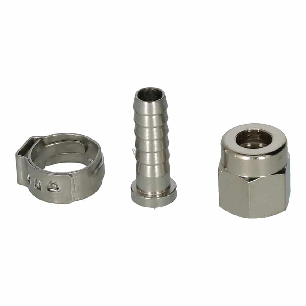 Slangstuk 7 mm + moer voor koppeling Soda-keg