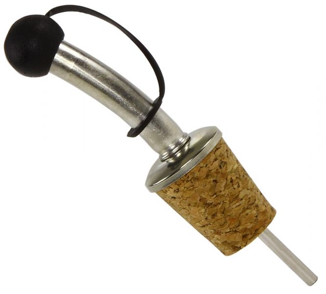 Spout stainless  steel/cork v. oil with BALL Cap