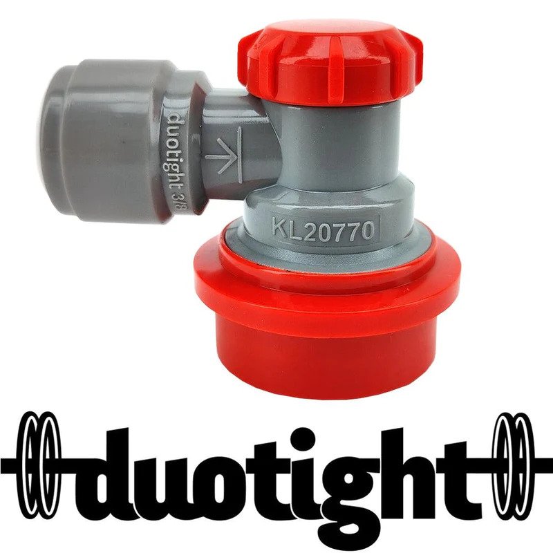 Duotight 9.5mm (3.8) x Ball Lock Disconnect - (Grey + Red Gas)