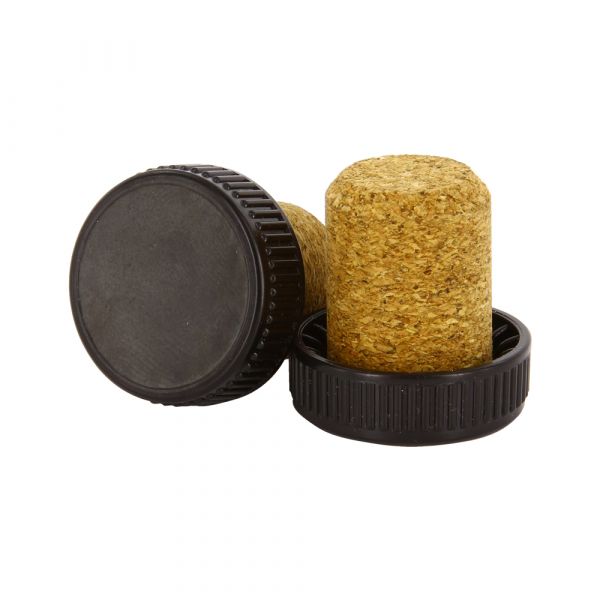 Bouchon T tête plastique noir 25 pcs