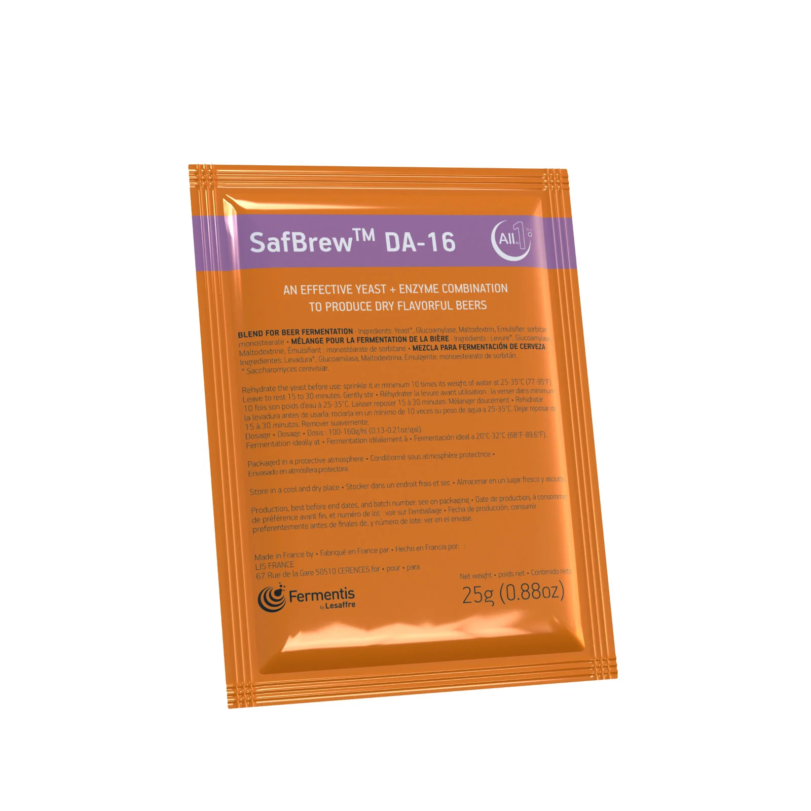 Fermentis SafBrew™ DA-16 for dry & flavorful beer yeast 25gr
