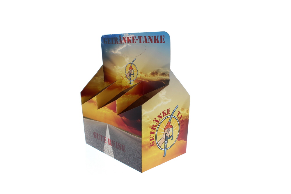 6-delige kartonnen flessenhouder - motief drankstation