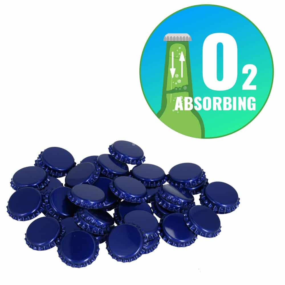 Kroonkurken O2 absorberend 26 mm BLAUW 10500 st