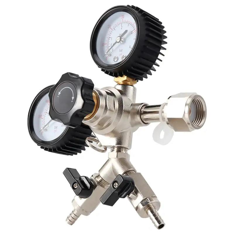 Co2 drukmeter met 2 keg aansluitingen (0-4 Bar)