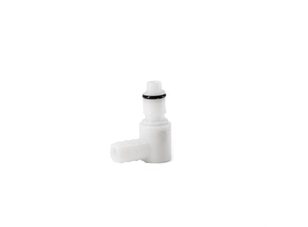Quick connector, M elbow to 10mm barb