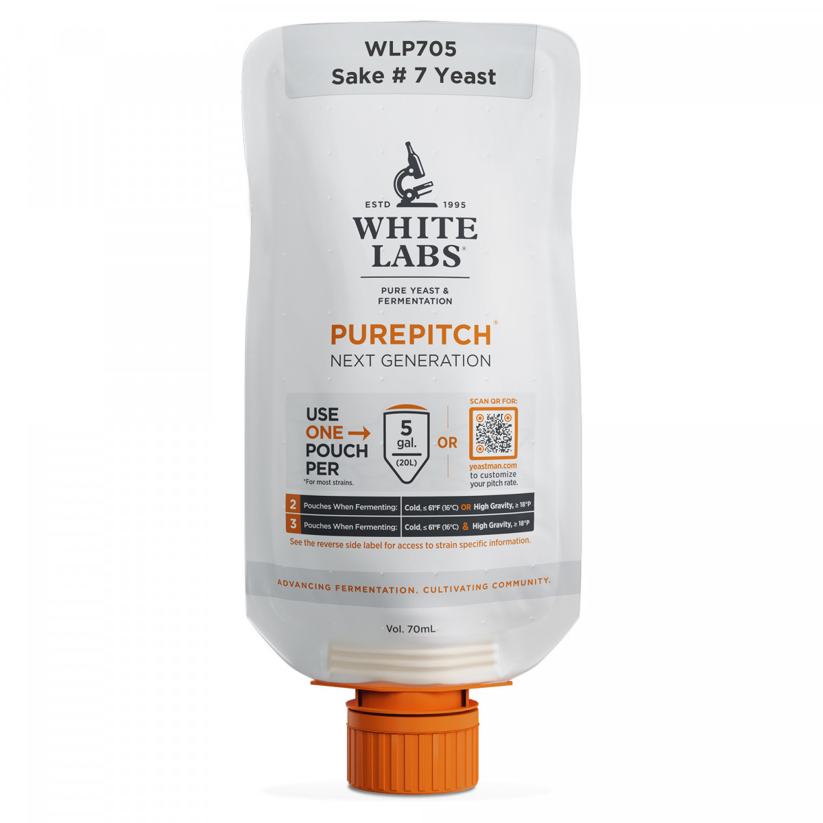 White Labs WLP705 Sake yeast PurePitch® Next Generation