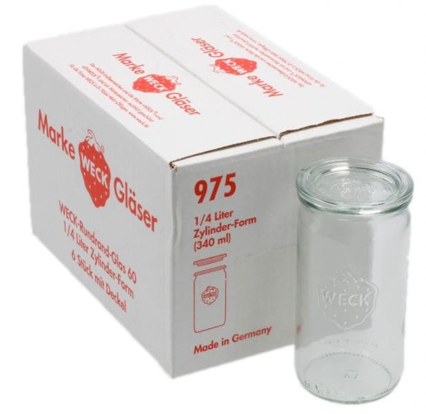 Weck 975 glas cilinder 1/4 liter 6 stuks
