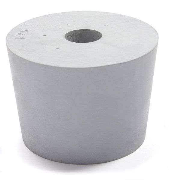 Gummistopfen grau 64,5 x 75,5 mm mit Loch 17 mm