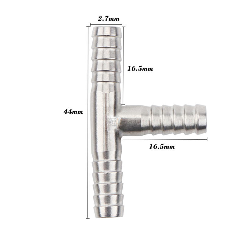 T-Shaped Hose Splitter 5/16"(8mm) Rvs