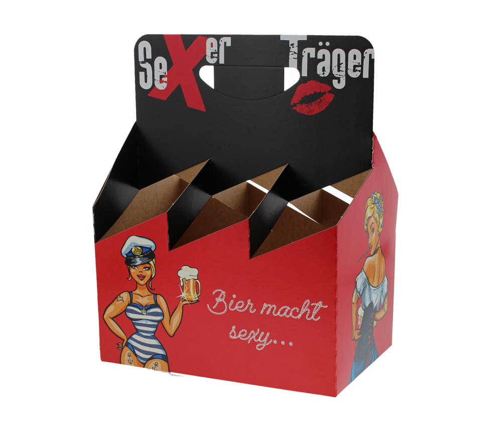 Flessendrager voor 6 stuks van karton - Pin Up motief