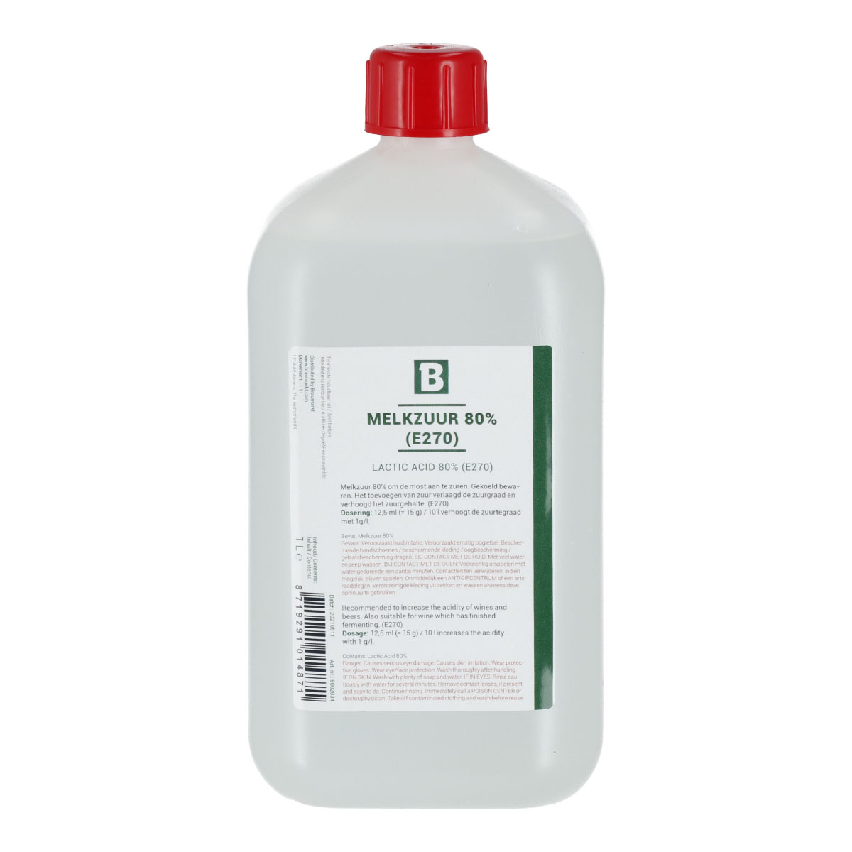 Acide lactique 80% (E270) - 1000 ml