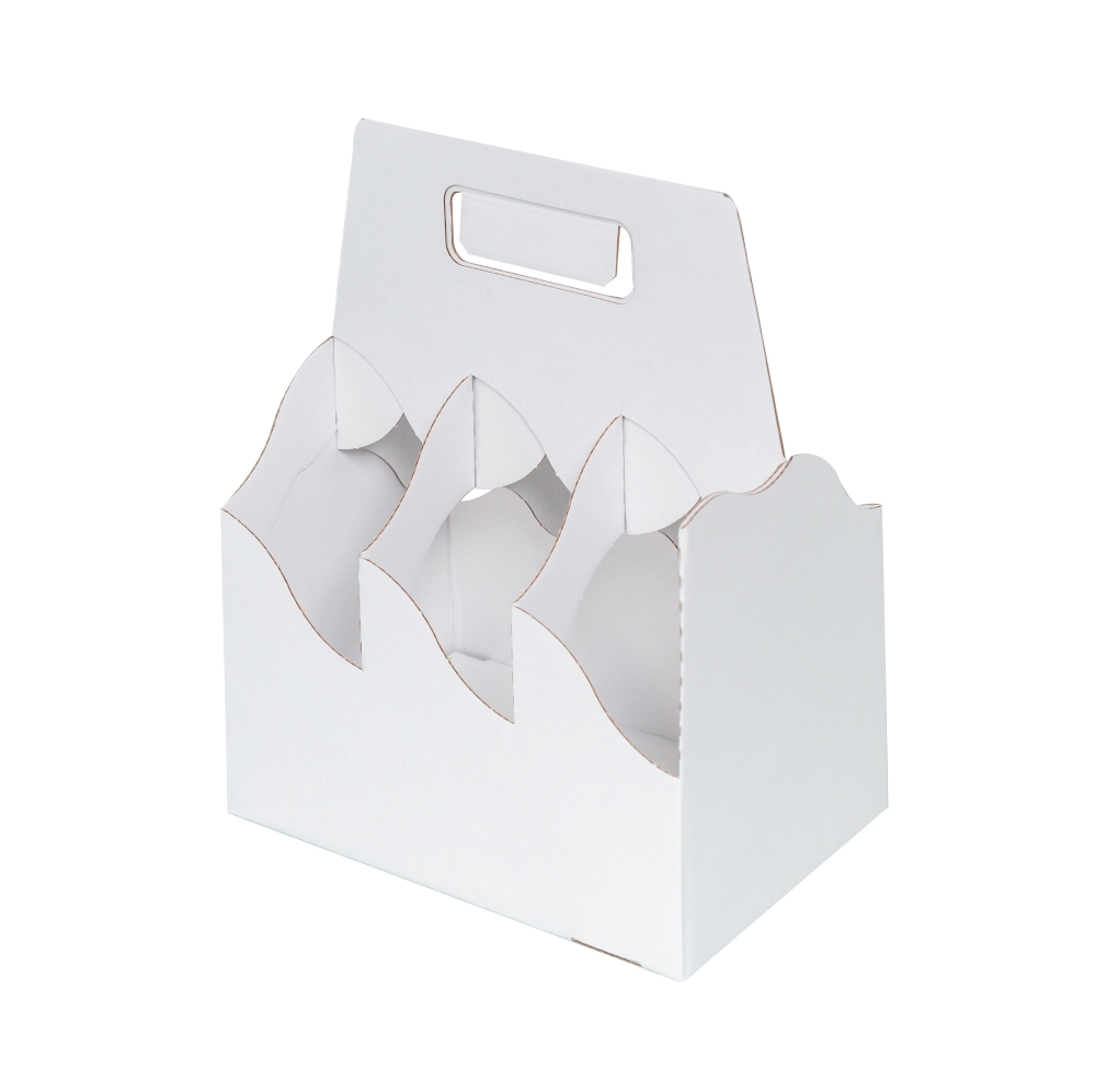 Flessendrager voor 6 stuks van karton - wit