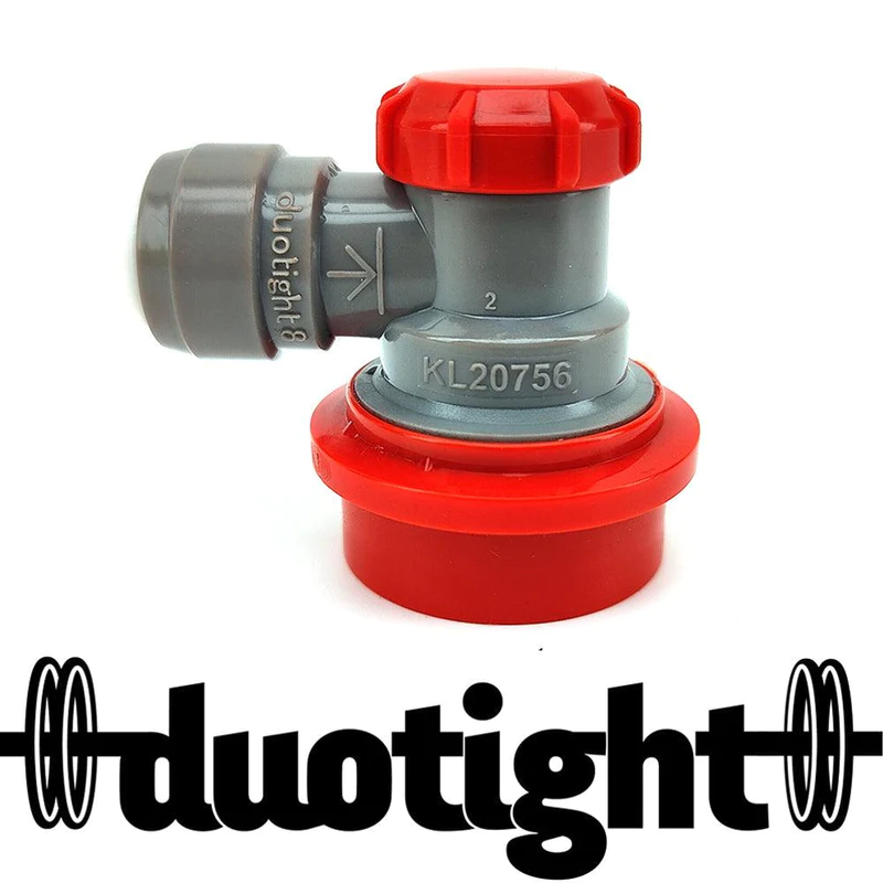 Duotight 8mm (5/16) x Ball Lock Disconnect - (Grey + Red Gas)