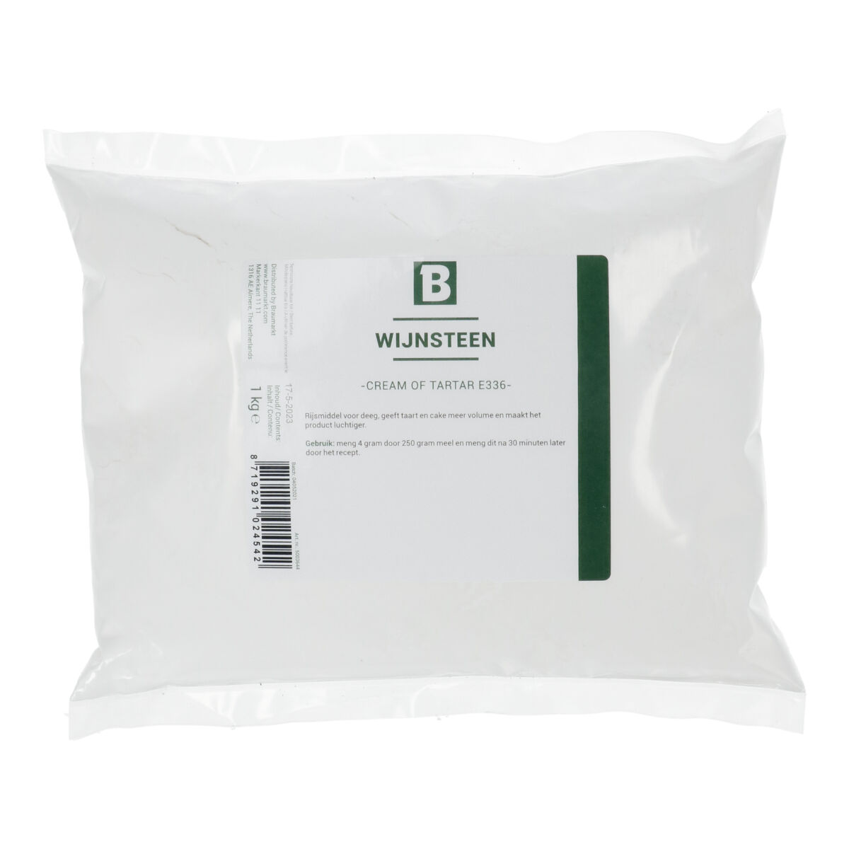 Wijnsteen / Cream of Tartar E336 1000 gr