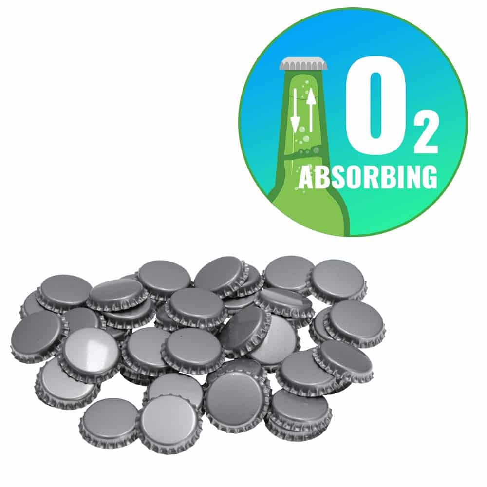 Crown Caps O2 absorbing 26 mm SILVER 500 pcs