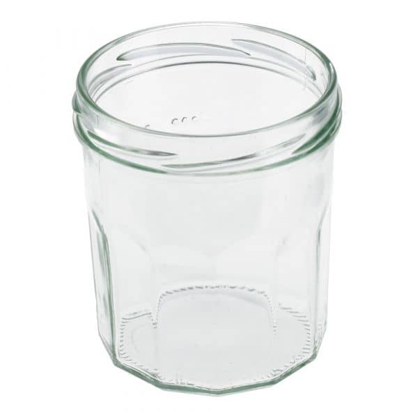 Inmaakglas rond / hoekig 324 ml. tray 20 stuks
