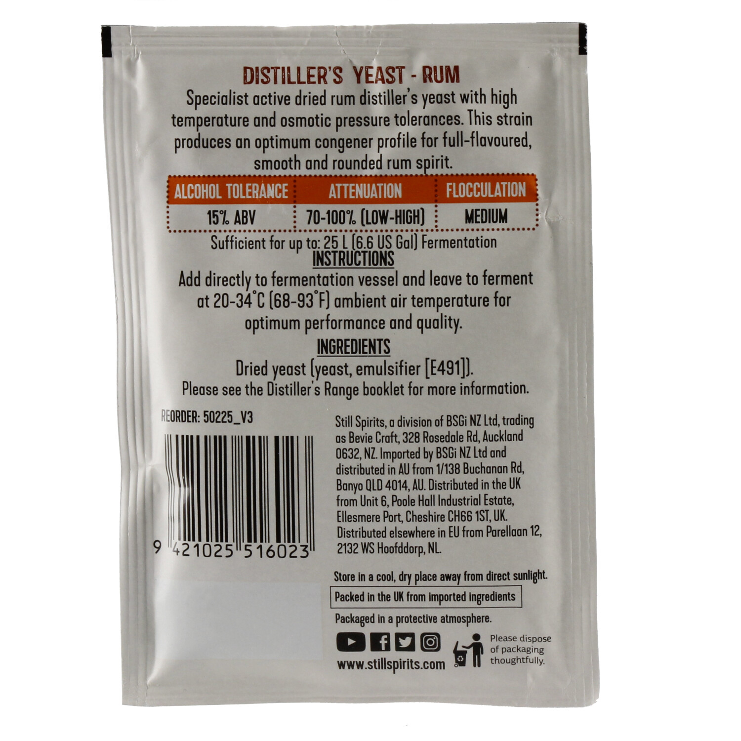 Still Spirits Distiller's Yeast Rum 20 gr