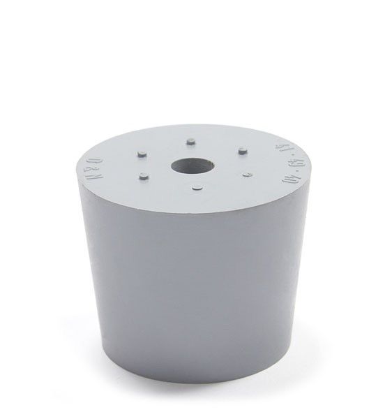 Rubber stopper grey 36 x 44 mm with hole 9 mm