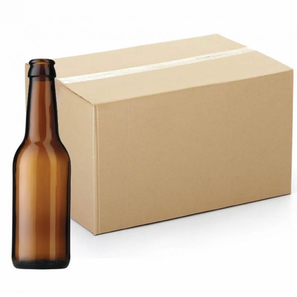 Bierfles Longneck bruin 33 cl doos 24 st