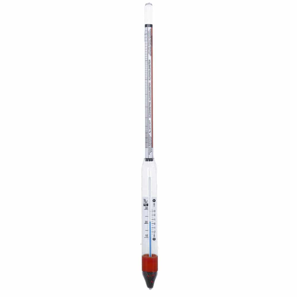 Alcoholmeter 0-100%  met ingebouwde thermometer
