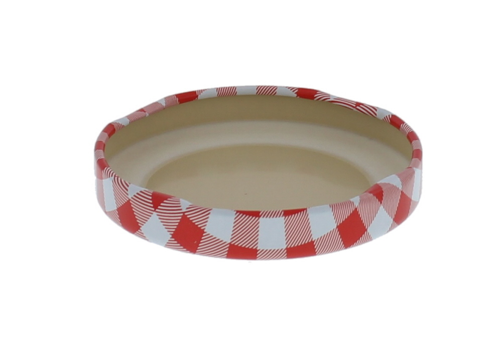 Schroefdop TO 53 - Rood/wit geruit - 10 stuks