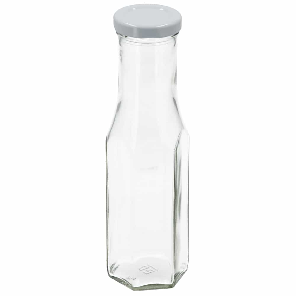 Juice bottle hexagonal content 250 ml tray 25 pcs