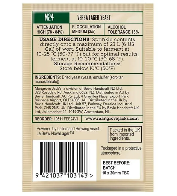 Mangrove Jack's Versa Lager M24 10g