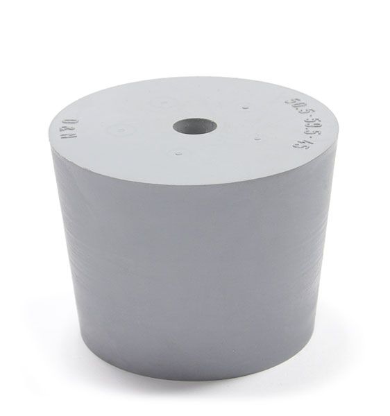 Rubber stopper grey 50,5 x 59,5 mm with hole 9 mm