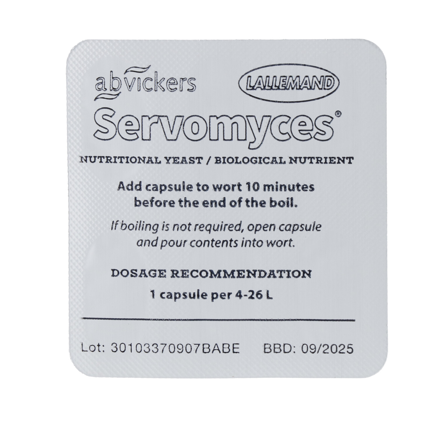 Servomyces® D50 Yeast Supplement 6 x 270  mg capsules