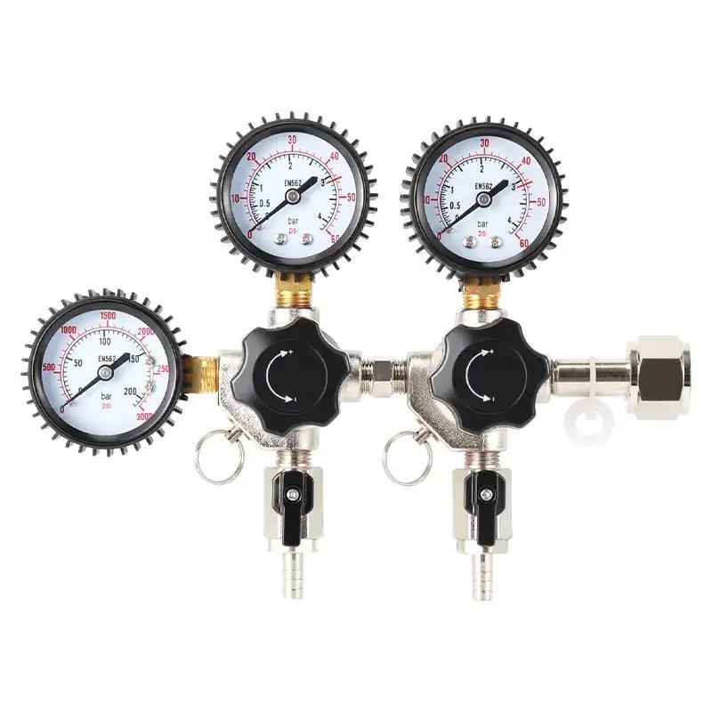 Co2 Regulator met 2 Keg aansluitingen