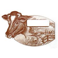 Cheese seal cow 80 x 55 mm 10 pcs