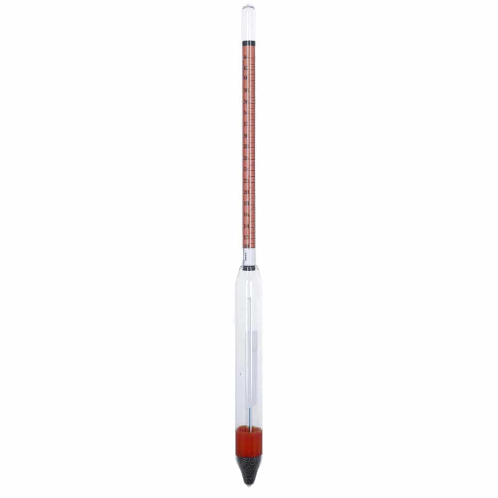 Alcoholmeter 0-100%  met ingebouwde thermometer